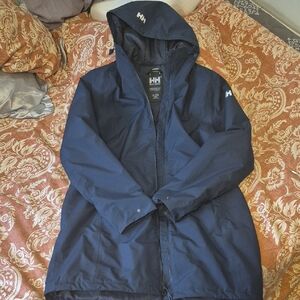 Helly Hansen Blue Raincoat Hooded Weather-Resistant